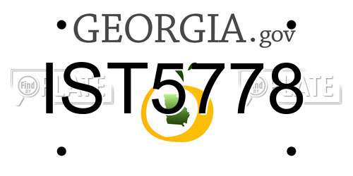IST5778 Georgia License Plate