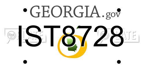 IST8728 Georgia License Plate