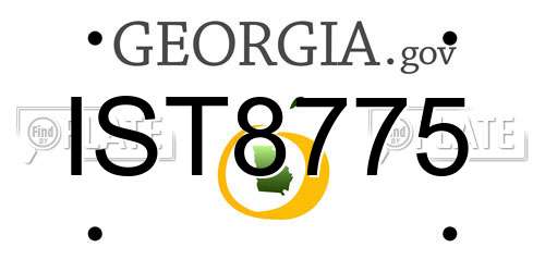 IST8775 Georgia License Plate