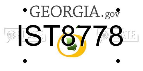 IST8778 Georgia License Plate