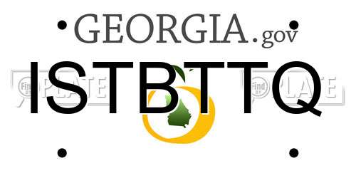 ISTBTTQ Georgia License Plate