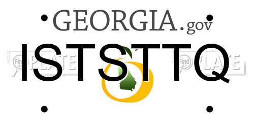 ISTSTTQ Georgia License Plate