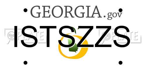 ISTSZZS Georgia License Plate