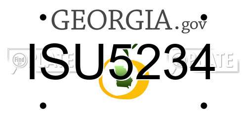 ISU5234 Georgia License Plate