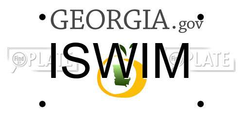 ISWIM Georgia License Plate