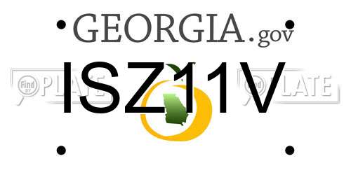 ISZ11V Georgia License Plate