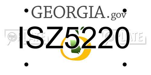 ISZ5220 Georgia License Plate