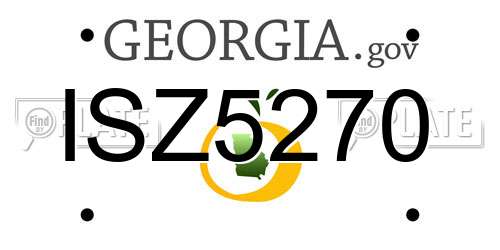 ISZ5270 Georgia License Plate