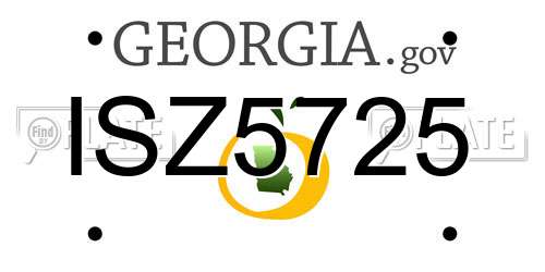 ISZ5725 Georgia License Plate