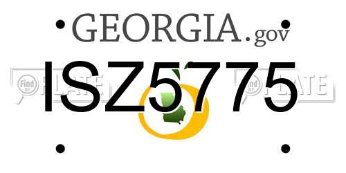 ISZ5775 Georgia License Plate
