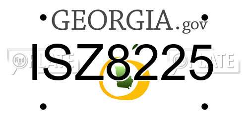 ISZ8225 Georgia License Plate