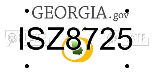 ISZ8725 Georgia License Plate