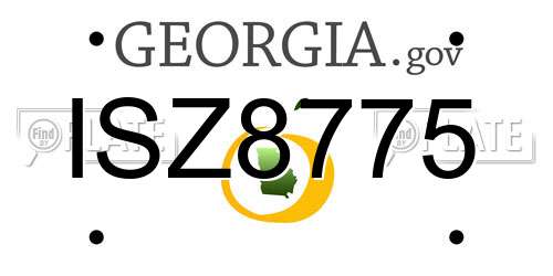 ISZ8775 Georgia License Plate