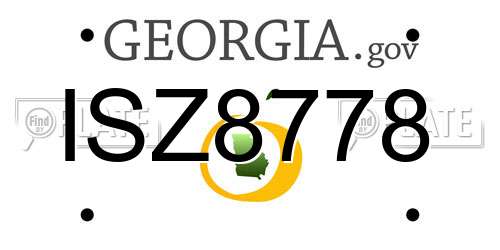ISZ8778 Georgia License Plate