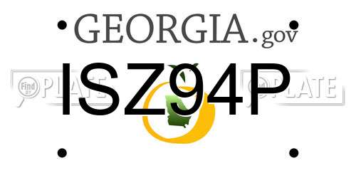 ISZ94P Georgia License Plate