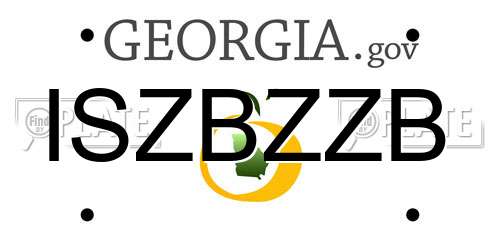 ISZBZZB Georgia License Plate