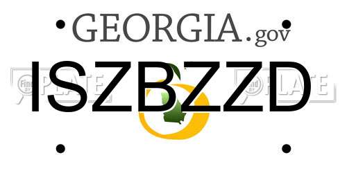 ISZBZZD Georgia License Plate