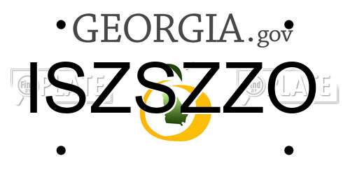 ISZSZZO Georgia License Plate
