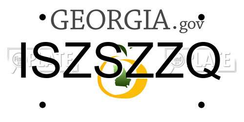 ISZSZZQ Georgia License Plate