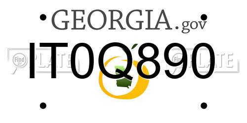 IT0Q890 Georgia License Plate