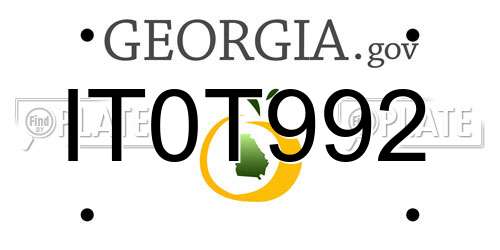 IT0T992 Georgia License Plate