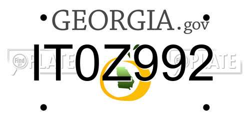 IT0Z992 Georgia License Plate