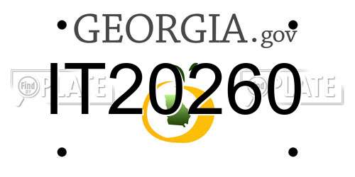 IT20260 Georgia License Plate