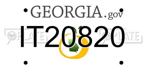 IT20820 Georgia License Plate