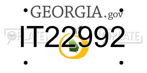 IT22992 Georgia License Plate