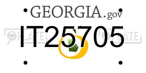 IT25705 Georgia License Plate