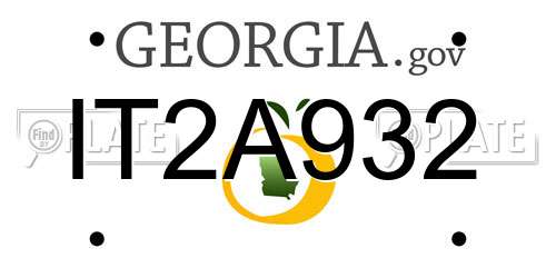 IT2A932 Georgia License Plate