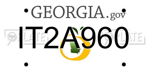 IT2A960 Georgia License Plate