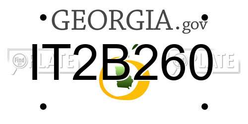 IT2B260 Georgia License Plate