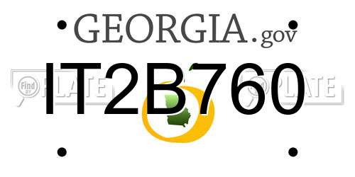 IT2B760 Georgia License Plate