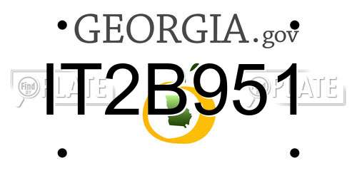 IT2B951 Georgia License Plate