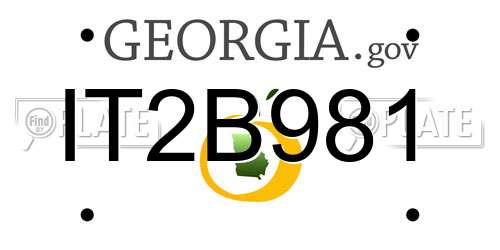 IT2B981 Georgia License Plate