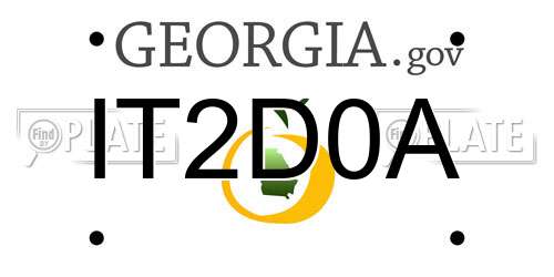 IT2D0A Georgia License Plate