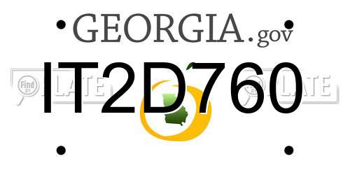 IT2D760 Georgia License Plate