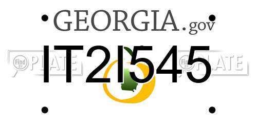 IT2I545 Georgia License Plate