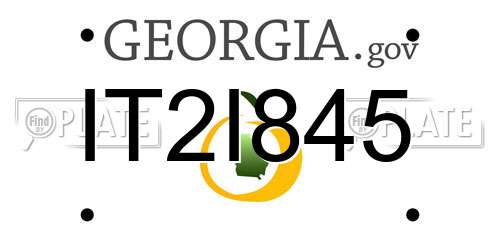 IT2I845 Georgia License Plate