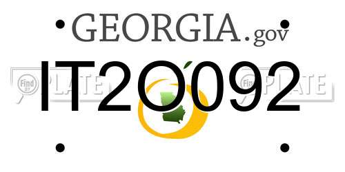 IT2O092 Georgia License Plate