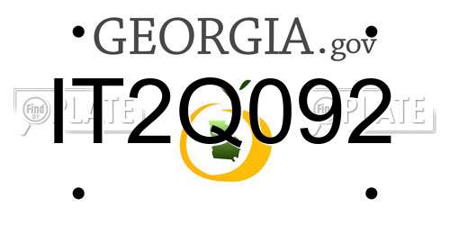 IT2Q092 Georgia License Plate