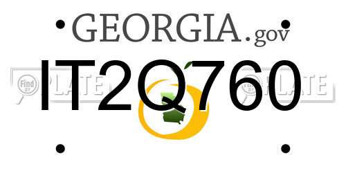 IT2Q760 Georgia License Plate