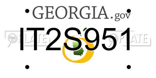 IT2S951 Georgia License Plate