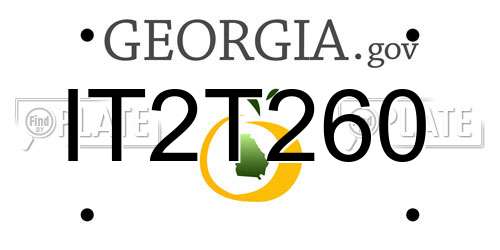 IT2T260 Georgia License Plate