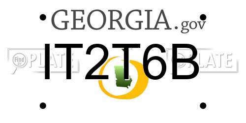 IT2T6B Georgia License Plate
