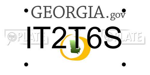 IT2T6S Georgia License Plate