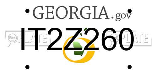 IT2Z260 Georgia License Plate
