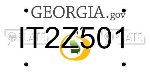 IT2Z501 Georgia License Plate