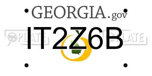 IT2Z6B Georgia License Plate